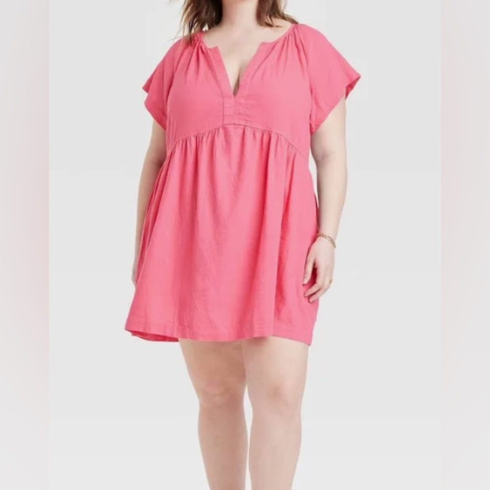 Women’s Flutter Short Sleeve Woven Mini Skater Dress- Universal Threads